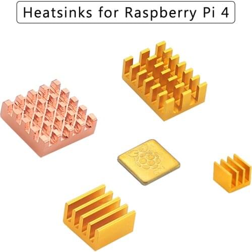 Raspberry Pi 4 Heat Sink Copper Aluminum Alloy Cooling Pad Metal Radiator Passive Cooling Heatsinks for Raspberry Pi 4 Model B