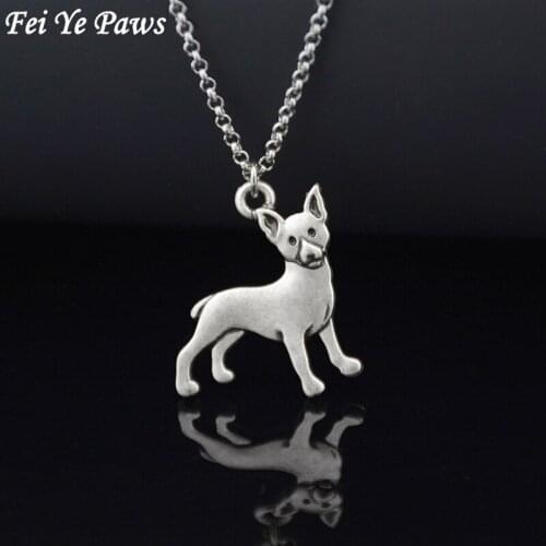 Retro Style Rat Terrier & Chihuahua Pendant Necklace Chocker Funny Animal Stainless Steel Chain Necklace For Woemen Collier
