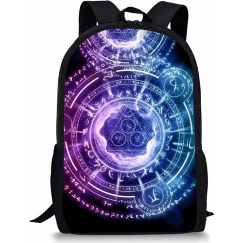 Boys School Bags For Girls Cartoon Magic Array School Backpack Teenager Student Cool Magic Circle Bookbag 2019 Mochila Escolar