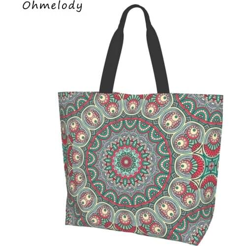 Mandala Womens Large Tote Handbags Lightweight Shoulder Bag Ladies Shopping Bags Summer Beach Bags Travelling Totes