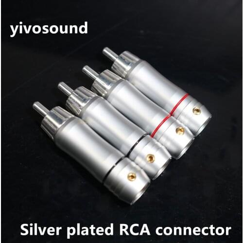 Yivosound Silver plated RCA connector Mayitr Durable RCA jack Connector Screws Soldering Locking Audio Video