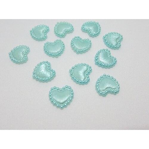 100pcs 10mm BLUE plastic Heart shaped Pearls Gems Craft Decoration DIY Laptop B067