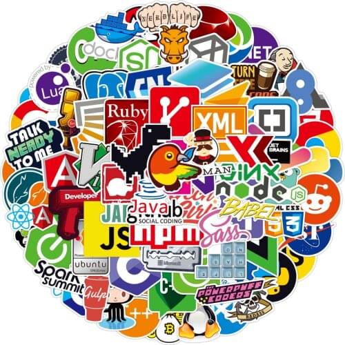 10/30/50PCS Programmer Programming Graffiti Sticker Trolley Computer Sticker Cute Waterproof Guitar Sticker Wholesale