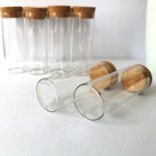 10Pcs/Lot 30x80mm 40ml Wishing Bottles Storage Jars Glass Test Tubes with Cork Stoppers Bottle Containers Vials for Lab or DIY