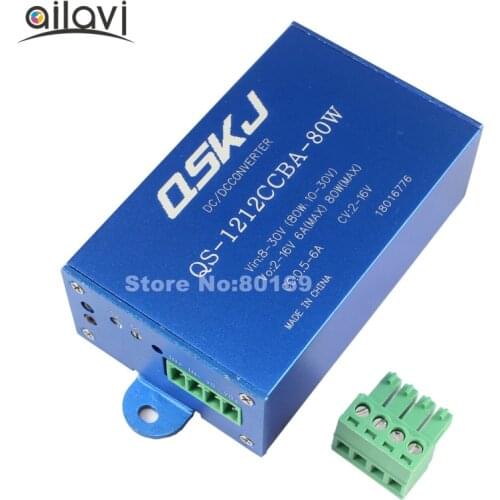 10 Pcs/Lot 8-30V to 2-16V 80W CC/CV DC Auto Boost Buck converter Step-up/Step-down Adjustable Power Supply Module Low Ripple