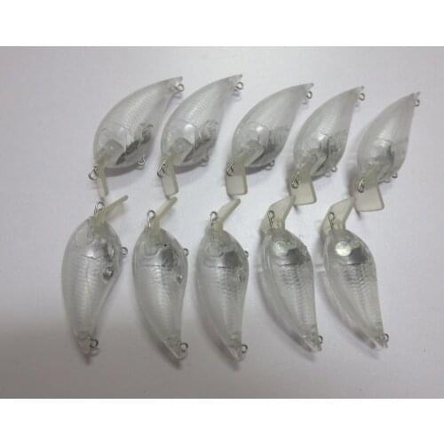10pcs Unpainted Crank bait Fishing Blank Lure Body 3 1/8 Inch 1/2 OZ Blank lures JSE127