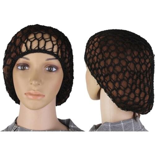 1x Women Soft Rayon Snood Hair Net Fashion Crochet Hairnet Cap Vintage Hair Accessory Black Hot Sale
