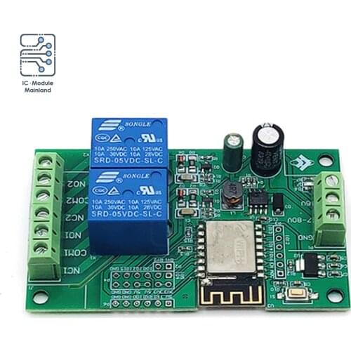 2 Channel ESP8266 ESP-12F WIFI Relay Module App Remote Control Switch Board For Google Home/Alexa