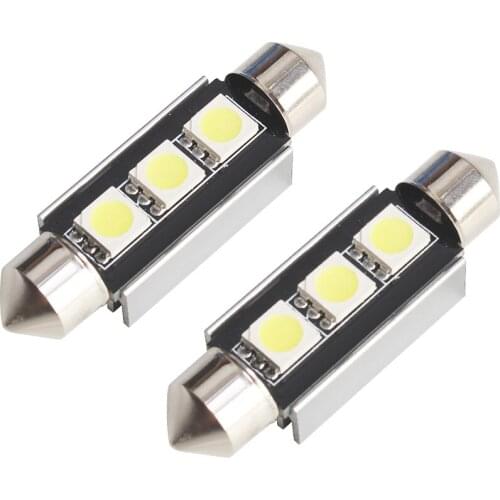 2PCS White 31MM 36mm 39mm 41mm 5050 Error Free Canbus No Error Festoon LED Bulbs Car Interior Dome Lights Bulb