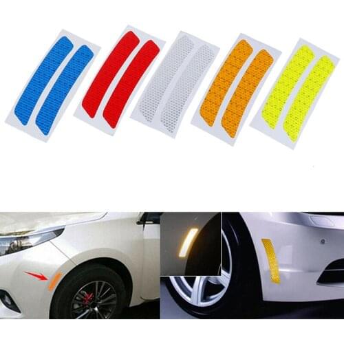 2Pcs Car Reflective Strip Anti-collision Warning Safety Mark Auto Car Door Bumper Sticker Car accessories Car Sticker