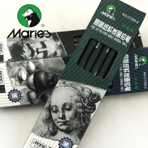 [Maries] C7104 Paper Shell Charcoal Pencil Neutral / Soft / Very Soft Sketch Pencil 20PCS