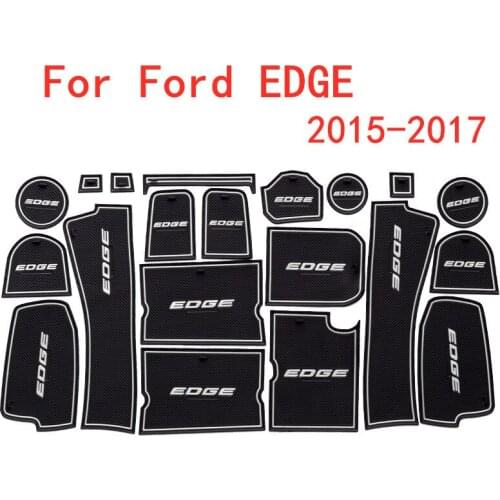 3D Rubber Mat Lnterior Anti Slip Mat Door Slot Pad Cup Cushion Groove Mat For Ford EDGE 2015-2018 Car Stickers Accessories
