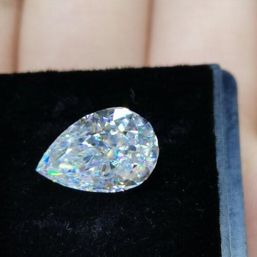 7X10mm D VVS1 High Quality Professional Crushed Ice Pear Cut Loose Moissanite Gemstone Factory Supply Global Jewelry Market