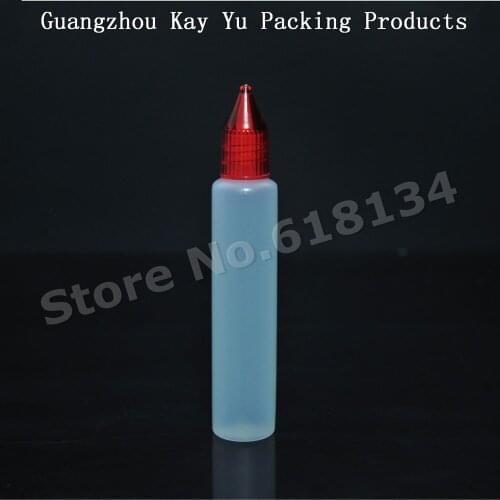 Fast shipping 140pcs plastic bottles, 30 ml pen shape dropper bottle with crystal lid