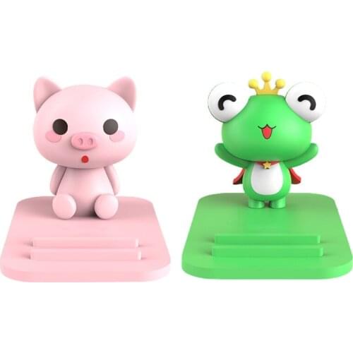 Phone Holder Support Creative Pink Pig Green Frog Desktop Decoration Ornament T21A