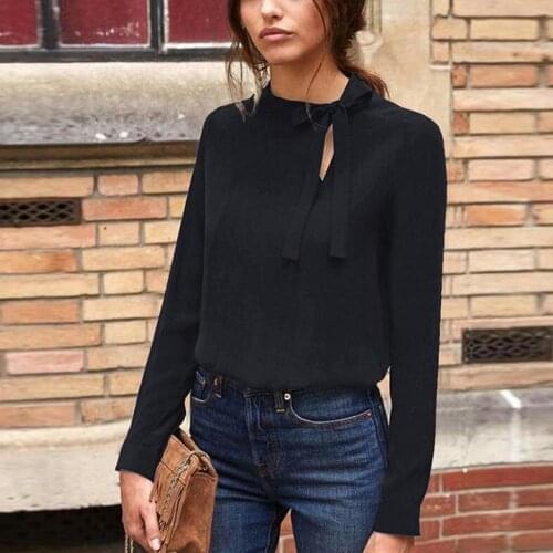 Feitong Black Blouses