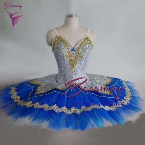 Blue Professional Ballet Tutu dress Swan Lake Classical Ballet Costumes Women Sleeping Beauty Ballet skirt for girls
