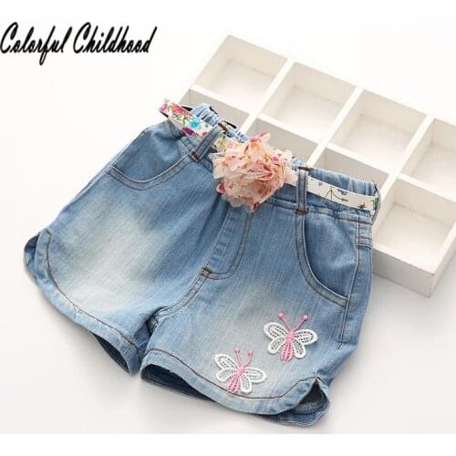 Girls shorts Cotton Baby denim Pants cowboy jeans children shorts summer toddler girls clothing 2-10Yrs