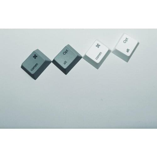 2 Pcs Mechanical Keyboard Dye Sublimation PBT Keycap 1.25x Commond Opt for Apple MAC Cherry Profile R1 Height