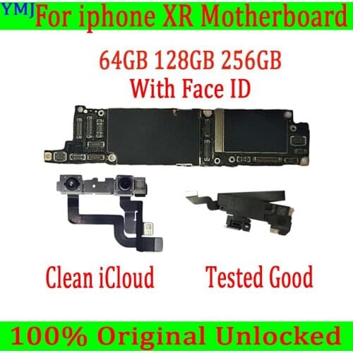 64Gb 128Gb 256GB Factory unlocked for iPhone XR Motherboards With/Without Ios Face ID all Tested Functions logic boards Original