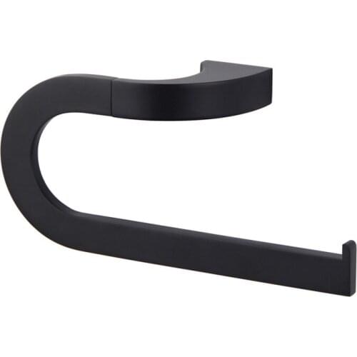 Matte Black Brass Wall Mounted Copper Towel Bar Clothes Rack Fashion Single Towel Ring Hook Zinc Alloy Bathroom Accessories