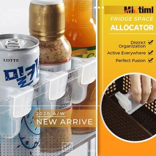 Mintiml Fridge Space Allocator 4PCS Food partition Food Organizer Storage Rack Storage Container Refrigerator Box Rack Storage S