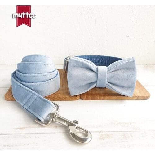 MUTTCO durable dog accessory adjustable dog collar leash THE POWDERBLUE individual customized pet collar 5 sizes UDC081