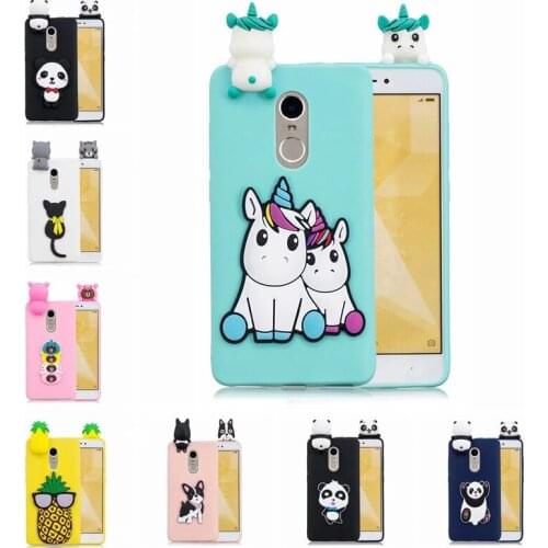 3D Soft Silicone TPU Case For Xiaomi Redmi Note 4 Case Fundas Lovely Patterned Cartoon Cases For Redmi Note 4 4X Cover Coque
