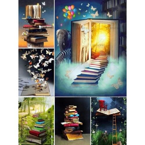 5D Diy Diamond Painting Book Landscape Cross Stitch Kit Full Drill Square Embroidery Mosaic Picture of Rhinestones Home Decor