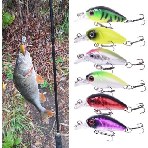 6pcs/Lot Mixed Colors Fishing Lure Set Minnow Baits Kit Wobblers Crankbaits With Treble Hooks Fishing Tackle Japan Hard Bait