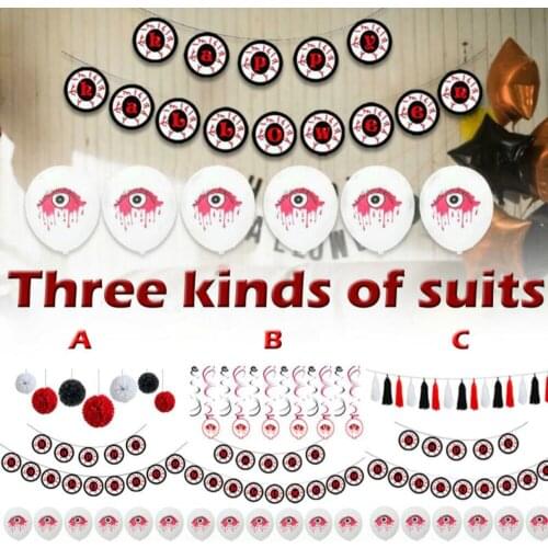 Halloween Decoration Set Horrible Eye Party Balloon Party Supplies Hanging Swirl Balloon Set Halloween Decoration Party Backdrop