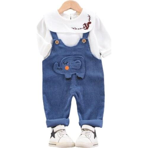 New Spring Autumn Baby Girls Clothes Suit Children Cotton Casual T-Shirt Overalls 2Pcs/Set Toddler Sport Costume Kids Tracksuits