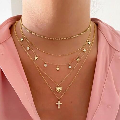 Love Heart Necklace For Women Stainless Steel Female Couple Necklace 2021 Trend Jewelry Wedding Band Jewerly Gift Collares Mujer