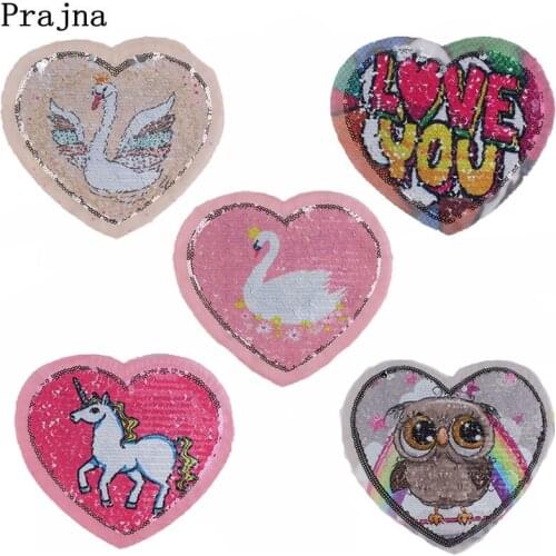 Prajna Unicorn Swan Embroidery Sequin Patch Owl Designer Patches For Clothes Sewing On Clothing Sweatshirt Badge Decor Appliques