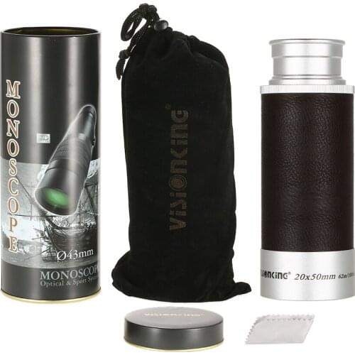 Visionking 20x50 Monocular Handheld Zoomable Monocular Collapsible Pocket Monocular Telescope Travel Scopes with Carry Pouch
