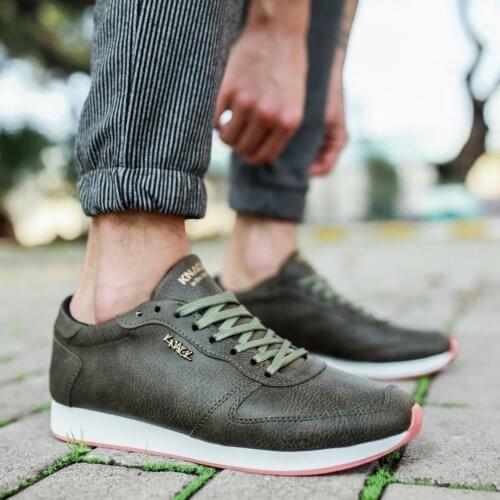 Knack Daily Shoes 002 Khaki Male Seasonal Orthopedic Casual Base Style Sport Lace-Up Sneaker Spring and Summer Fashion