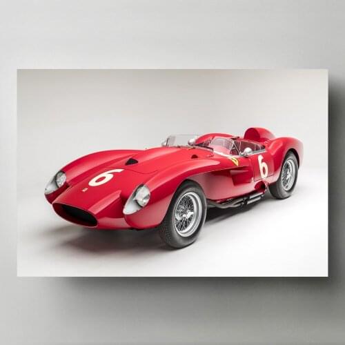 Ferraris 250 Testa Rossa Retro Car Posters Canvas Printed Wall Art With DIY Framed Painting For Home Decor