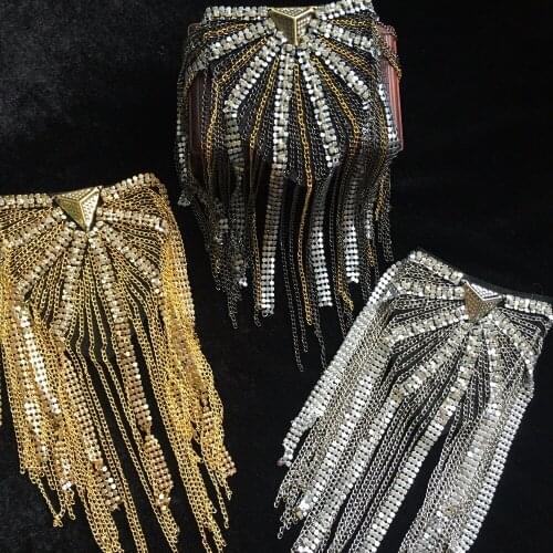 Handmade H0336 epaulette badge party tassel brooch epaulet /epaulettes spikes suit blazer accessories shoulder board knot