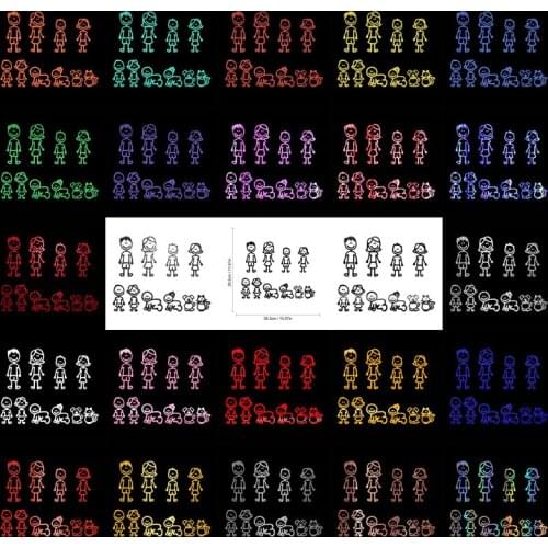 Rylybons 1 Pcs 38.3*29.5CM 3D Cartoon Car Stickers A Large Family Fashion DIY Sticker Vinyl Decals Car Decorative Accessories