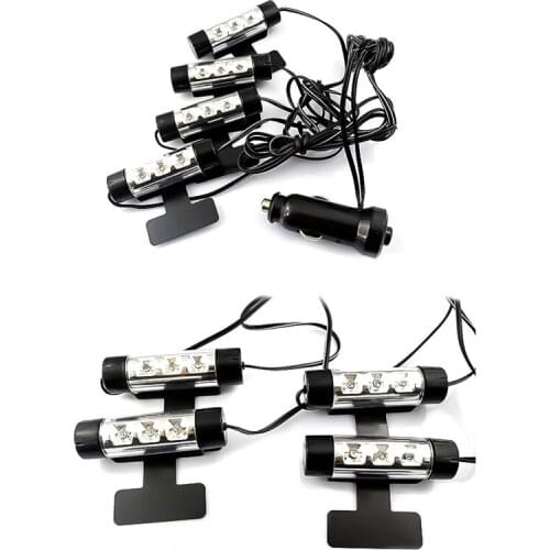 Blue 4 In 1 12v Led Car Interior Light Decorative Atmosphere Light Lamp Car Sole Decoration Led Car Atmosphere Lamp