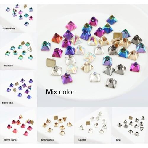 30pcs nail art rhinestone flat bottom strass 4mm square conical for 3D nail DIY decorative repair supplies Free shipping