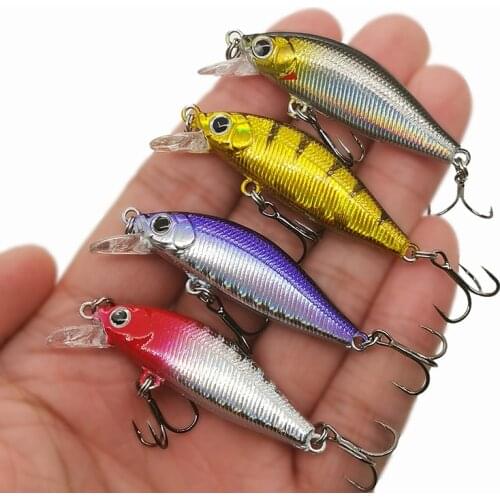 1pcs 4.5cm 3.g Fishing Lure Quality Mini Minnow Lure 3D Eyes Plastic Hard Bait Pesca Artificial Wobblers Crankbait Fishing Baait