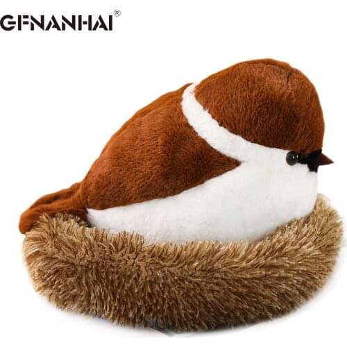 1pc Lifelike Animal Bird Sparrow Plush Toys Stuffed Sparrow Dolls Pillow Kid Children Baby Toys Boys Girls Birthday Gift