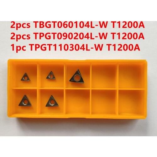 2pcs TBGT060104L-W T1200A+2pcs TPGT090204L-W T1200A+1pc TPGT110304L-W T1200A inserts, use for boring bars