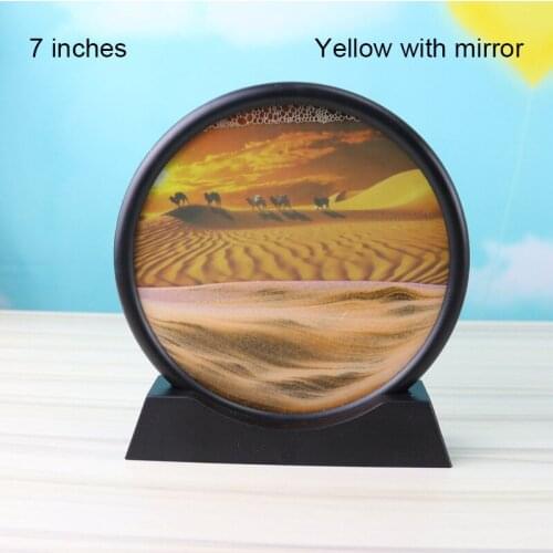 3D Scenery Painting Hourglasses Moving Liquid Sand Glass Frame Home Desktop Decor A1