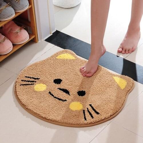 45*55cm Cartoon Cat Entrance Hall Doormat Bedroom Living Room Floor Carpet Lovely Soft Foot Pad Non-slip Bath Mat Kitchen Rugs l