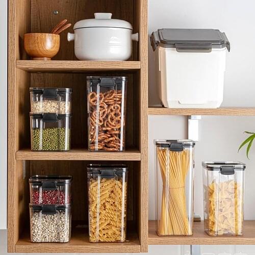 460/700/1300/1800ML Multigrain Storage Tank Transparent Sealed Cans Food Storage Container Plastic Kitchen Noodle Box