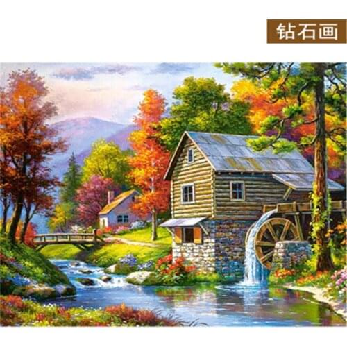 5D DIY Diamond Painting flowing water home Rhinestones Pictures Diamond Embroidery Sale Landscape Diamond desert