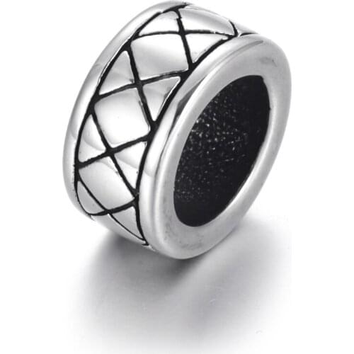 Stainless Steel Spacer Bead Polished 8mm Large Hole Metal Beads Charms for DIY Bracelet Jewelry Making Accessories