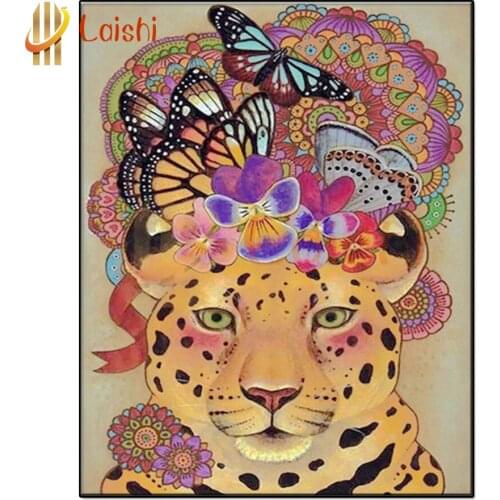 Animal Tiger Butterfly DIY Diamond Painting Full Round Resin Mosaic Diamond Embroidery Painting Water Diamond Home Decoration